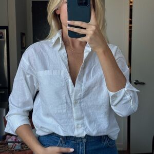 Abercrombie & Fitch White Button-Down Shirt